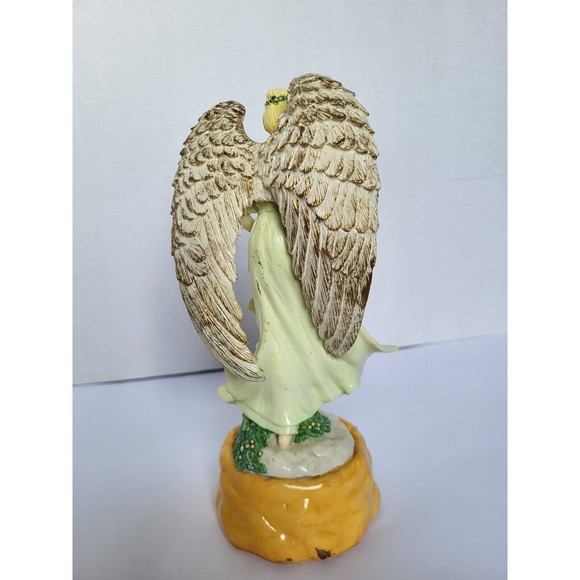 Vintage Dillards Christmas Angel Flowers Hand Painted 'The First Noel' Figurine - Picture 6 of 12